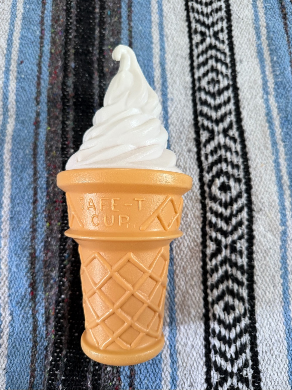 Vanilla Soft Serve Ice Cream Cone Toy - White & Tan